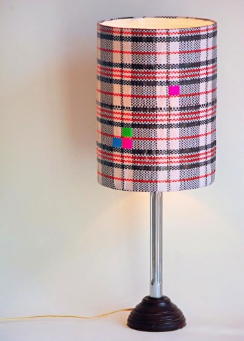 Black Tartan lampshade by Noush. Imag: Noush. 