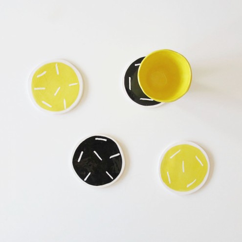 Klomp Ceramics Graffica Collection coasters