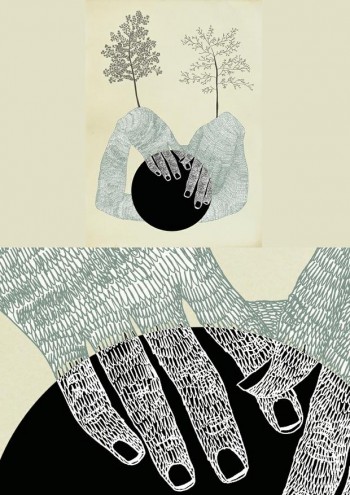 Feather Hands art print by Lauren Fowler. 