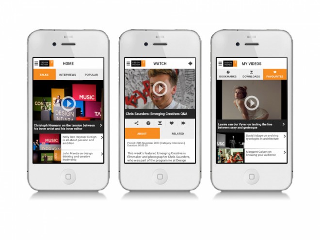 Design Indaba TV App on a smartphone