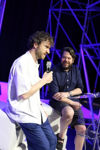 Thomas Heatherwick and Daniel Charny in conversation at the Events Arena. 