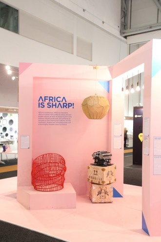 The Ukhamba lamp in the Africa is Now stand at Design Indaba Expo. Image: Henk Hatting.