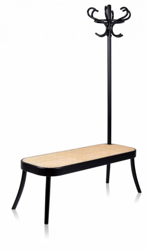Coat Rack and Bench by Front. 