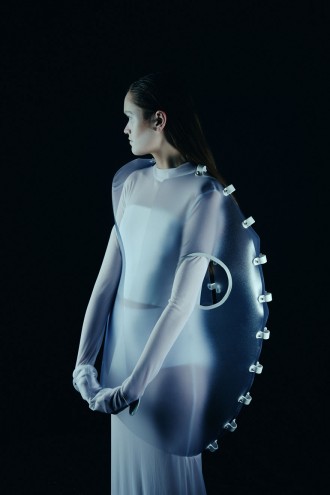 Renee Nicole Sander's graduation fashion collection inspired by ice glaciers. 