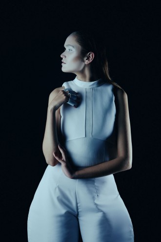 Renee Nicole Sander's graduation fashion collection inspired by ice glaciers. 