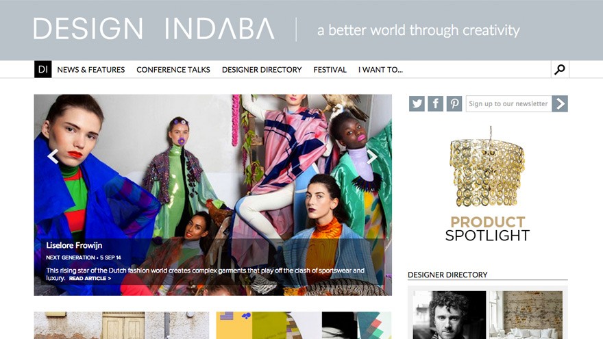 Design Indaba's new home page