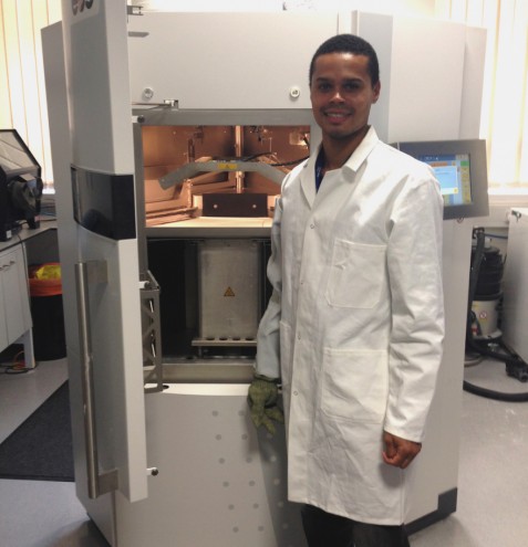 Dekani FIsher and the Embody 3D printer.