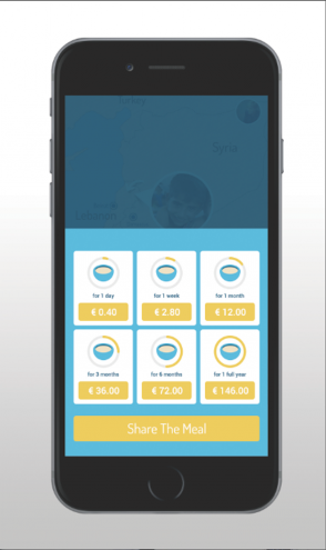 This United Nations mobile app allows donor’s to give as little as $0.50 to feed Syrian refugees attending school at the Al-Za’tari refugee camp in Jordan. 