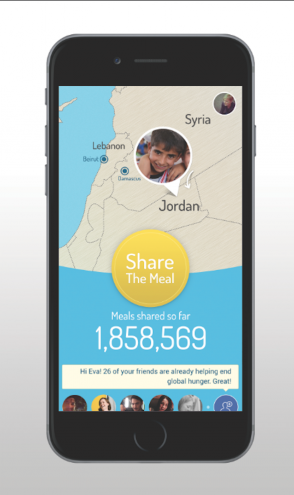 This United Nations mobile app allows donor’s to give as little as $0.50 to feed Syrian refugees attending school at the Al-Za’tari refugee camp in Jordan. 