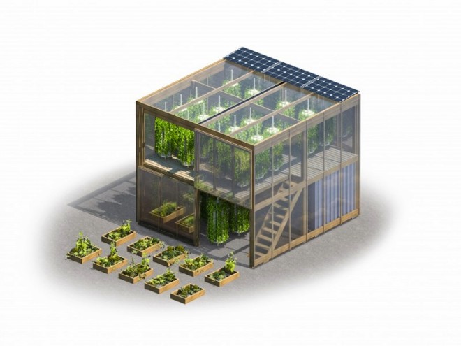 With this design, an instructions booklet and a set of flat-pack pieces that can be easily fitted together are all you need to start farming in the city.
