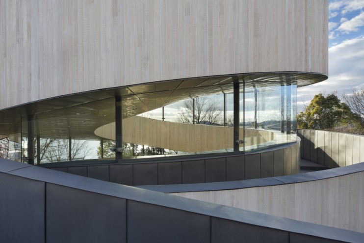 Japanese architect Hiroshi Nakamura designed the Ribbon Chapel – a structure wrapped in double spiral stairways with striking views of the ocean and islands.