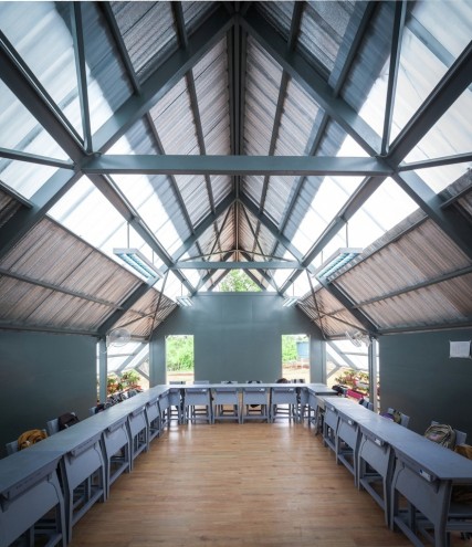 Vin Varavarn Architects, a Bangkok-based firm, developed a new architectural typology for earthquake resistant schools.