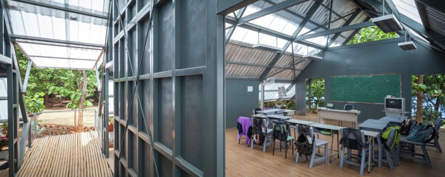 Vin Varavarn Architects, a Bangkok-based firm, developed a new architectural typology for earthquake resistant schools.