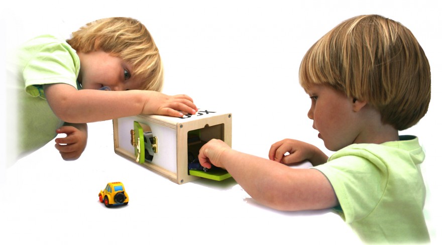 Children playing with the BooToo Lock Box