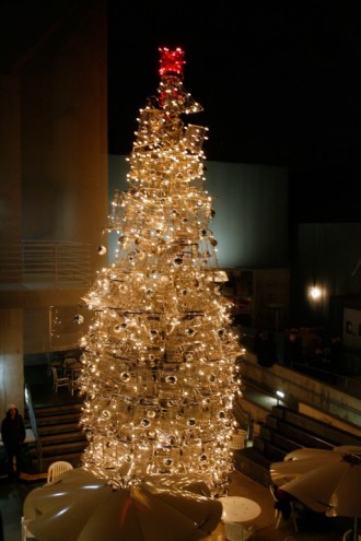 Shopping Cart Christmas Tree by Anthony Schmitt. 