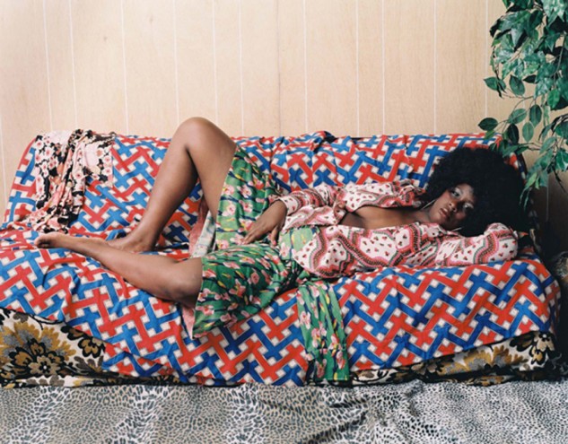 Afro Goddess with Hand Between Legs, 2006 by Mickalene Thomas. 