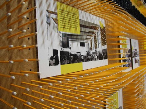 Sharing ideas using 16,800 pencils and 10,000 post-it notes at the Cape Town World Design Capital 2014 booth