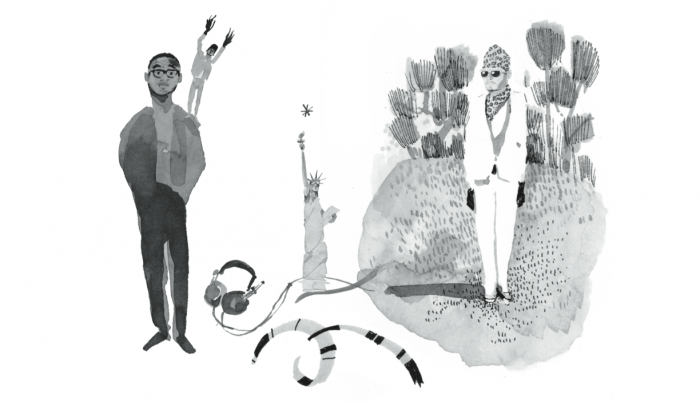 Spoek Mathambo & Xander Ferreira. Illustration by Katrin Coetzer. Inside Out: Spoek Mathambo & Xander Ferreira