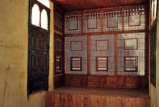 Bay window on the façade of Ottoman House in Al-Sukkariya.