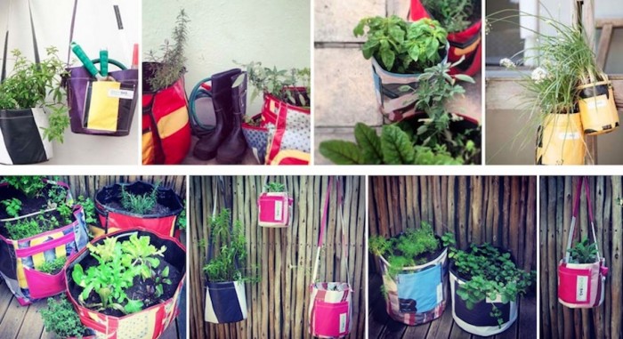 A variety of GROWbags. These environmentally friendly planters help low-income communities grow their own food. 