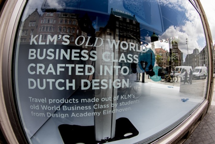 Dutch students from Design Academy Eindhoven upcycle old KLM interior into new products.