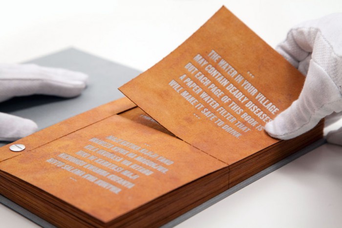 The pages of The Drinkable Book, developed by Dr Theresa Dankovitch, work as safe water filters and provide the vital information on waterborne diseases