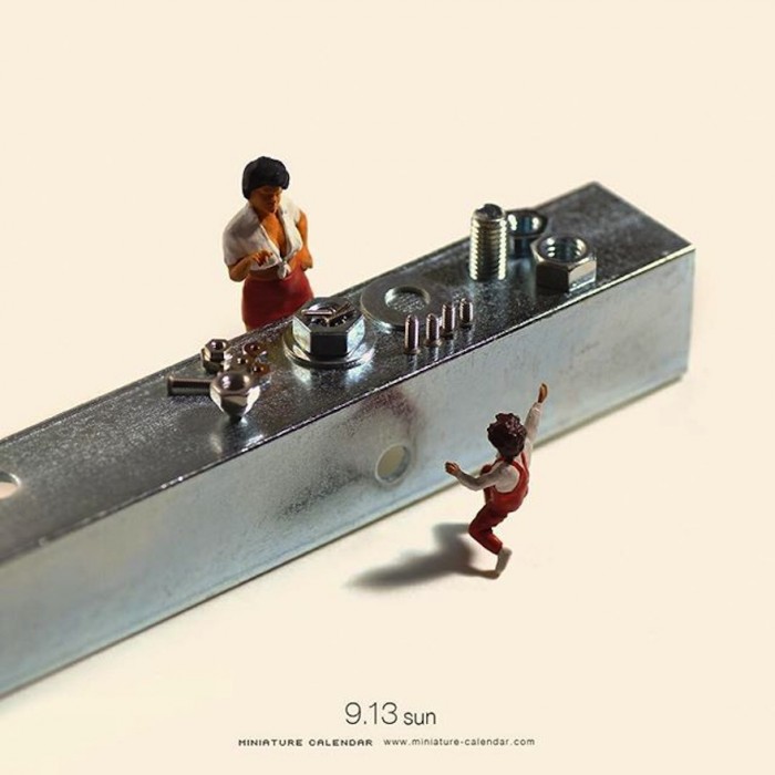 Tatsuya Tanaka creates pocket-sized scenes of everyday life, on a daily basis for “Miniature Calendar”, his pet-project 