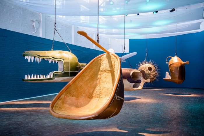 Cape Town-based designer Porky Hefer has created bizarre human-scale nests, inspired by fantastical underwater creatures. Image: Adriaan Louw