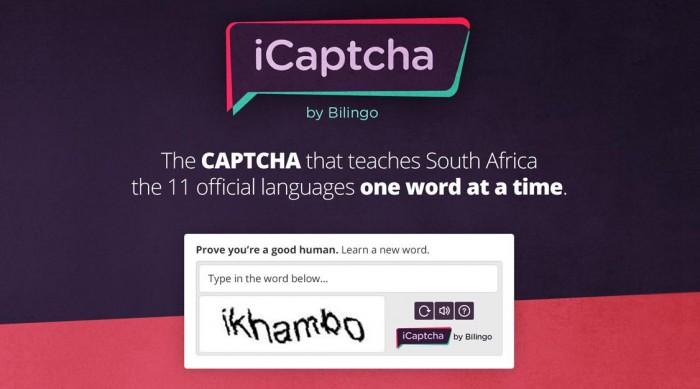 iCAPTCHA by Bilingo is a service that checks that you’re not a robot while teaching South Africans words from the 11 official languages. 