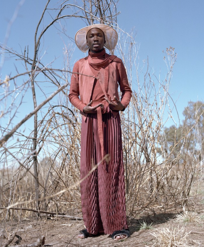 The SS17 collection by South African fashion designer Lukhanyo Mdingi, shot against the dramatic colours of the South African landscape. Image: Kent Andreason