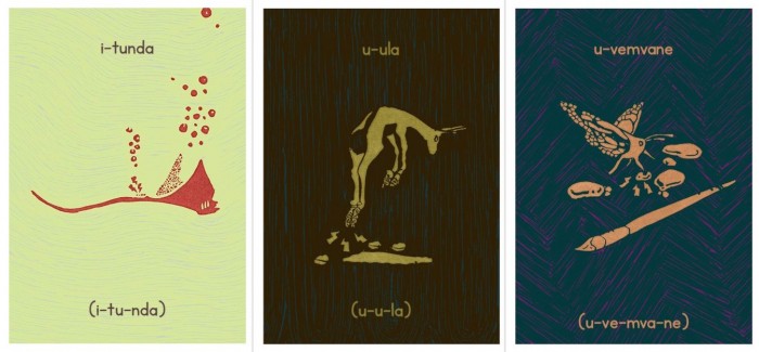 the zulu alphabet in 25 lino prints design indaba