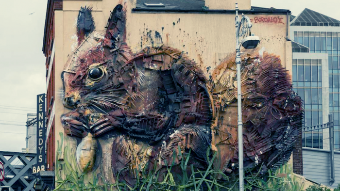 Bordalo II sculpture in Portugal