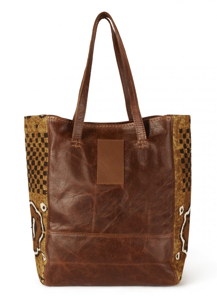 Aya Goods Bogolan Leather tote