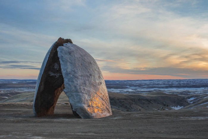 A landscape, open-air sculpture at the Tippet Rise Art Centre in Montana, USA A landscape, open-air sculpture at the Tippet Rise Art Centre in Montana, USA