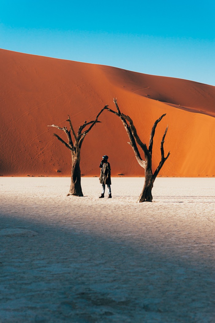 Mutua Matheka in Sossusvlei in the Namib desert