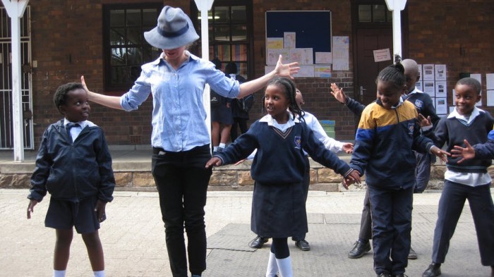 The author running a theatre workshop with pupils from Bertrams Junior School. Author supplied The author running a theatre workshop with pupils from Bertrams Junior School. Author supplied