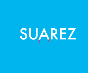 "Suarez" Worldcup typography treatment by Ji Lee (Facebook)