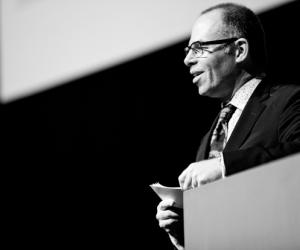 Michael Bierut emceeing at Design Indaba 2012