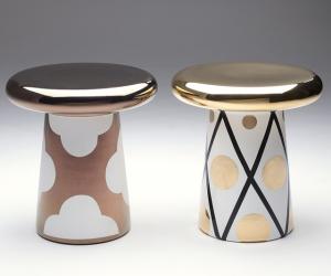 Ceramic side tables by Jaime Hayón for Bosa. 