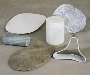 Solid Patterns is a collection of marble tables by Dutch husband-and-wife team Scholten & Baijings.