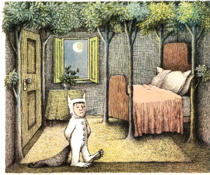 Maurice Sendak's illustration work in "Where the wild things are". 