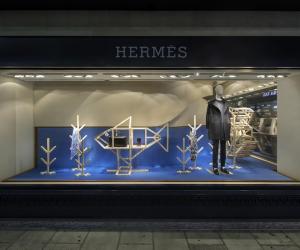 Hermès Geneva window display by ECAL Master's graduate Hongchao Wang of Benwu Studio. 