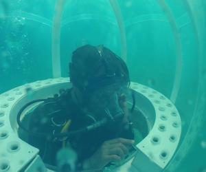 Italian scuba-diving father and son have found a way to grow fresh food nearly 10 metres underwater in the sea
