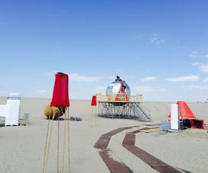 UrbanCampsiteAmsterdam is an art installation by fourteen architects, artists and designers where you can rent a room in one of the quirky shelters