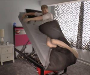 Colin Furze's Wallace & Grommit inspired ejector bed 