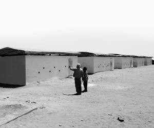 60 sandbag classrooms built in Mbera refugee camp, Mauritania. Image: FAREstudio