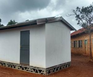 Aleutia's solar powered classroom fits on one flatbed truck. 