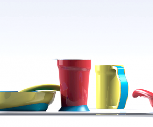 Every product in the Eatwell set has anti-slippage material on the bottom to prevent slipping or sliding.