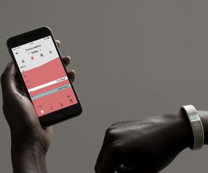 The Worldbeing wearbable and app, by Benjamin Hubert of Layer Design Studio, is a system that makes consumers more aware of their personal carbon footprint