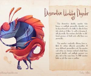 Toby Allen's illustrations imagine mental illness as real life monsters. 